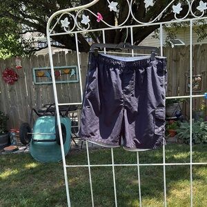 Blue Cargo Shorts with Elastic Waistband